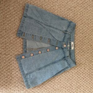 Forever 21 Light Blue Denim Button-Front Mini Skirt